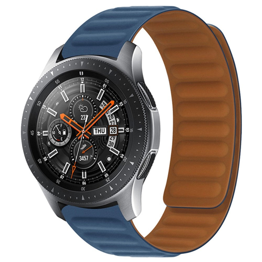 20mm Universal silicone magnetic lock watch strap - Midnight Blue#serie_22