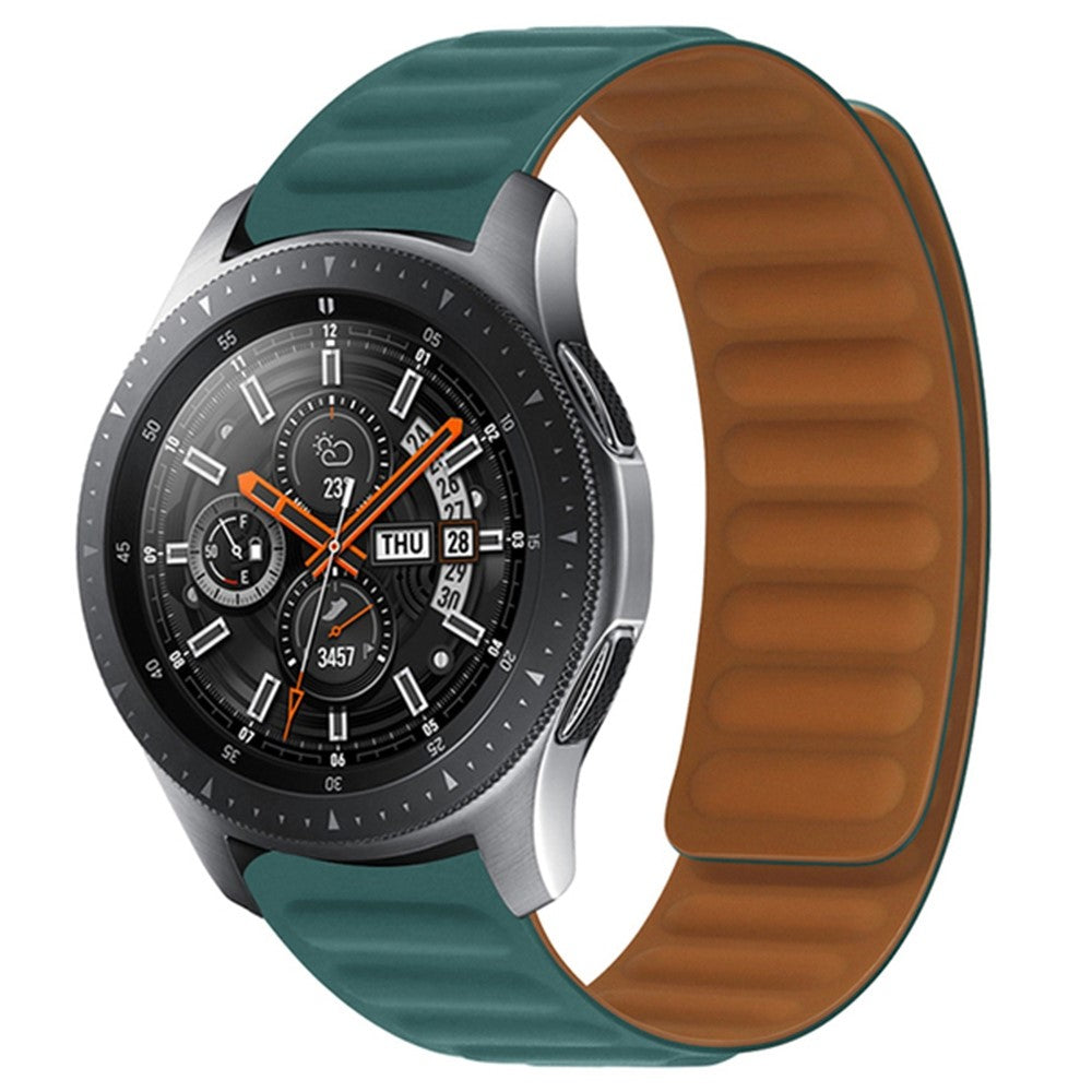 22mm Universal silicone magnetic lock watch strap - Peacock Green#serie_16