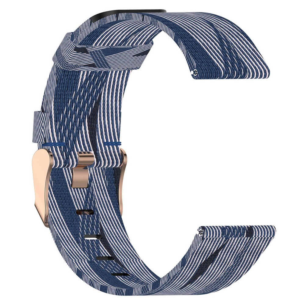 19mm nylon watch strap for Haylou / Noise / Willful watch - Blue / White Stripes#serie_10