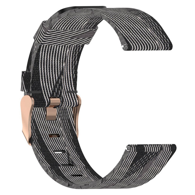 19mm nylon watch strap for Haylou / Noise / Willful watch - Black / White Stripes#serie_2