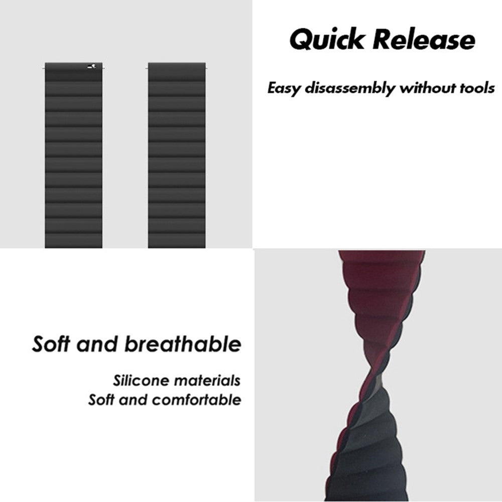 Meget elegant Universal Silikone Urrem - Sort#serie_5