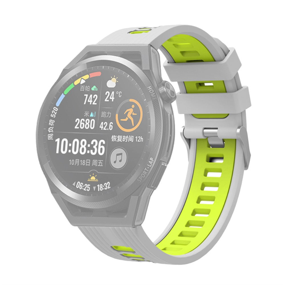 20mm Universal dual color silicone watch strap - Grey / Green#serie_8