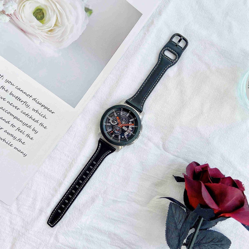 Vildt rart Universal Ægte læder Urrem - Sort#serie_3