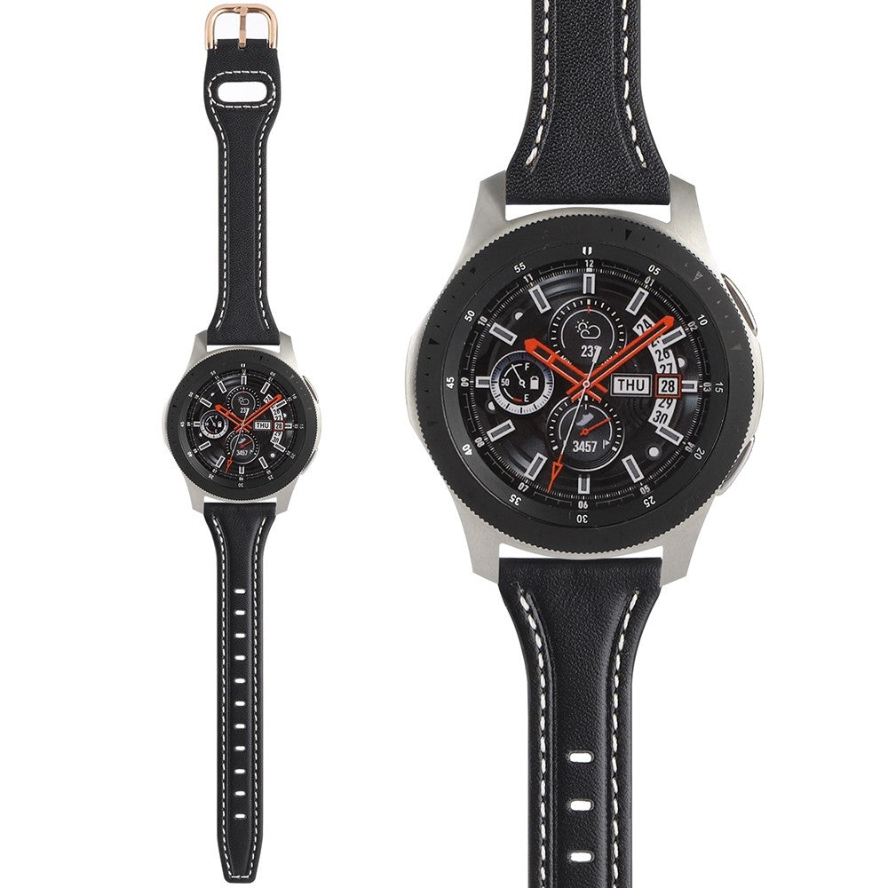 Vildt rart Universal Ægte læder Urrem - Sort#serie_4