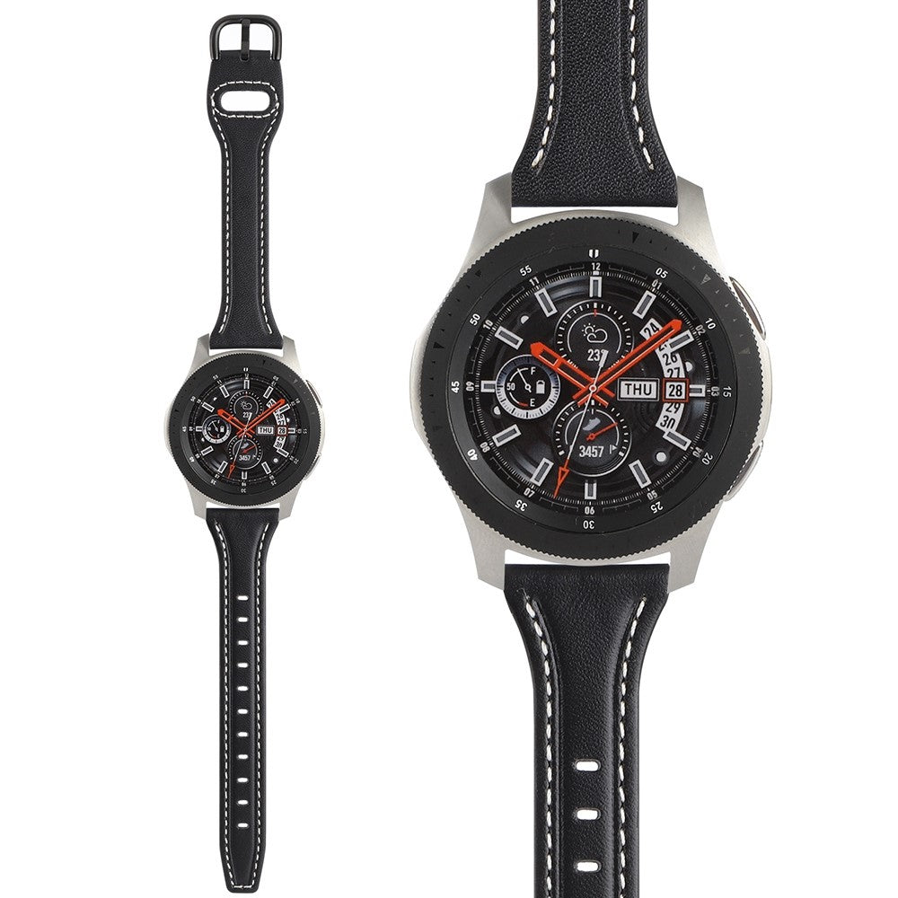 Rigtigt fint Universal Ægte læder Urrem - Sort#serie_3