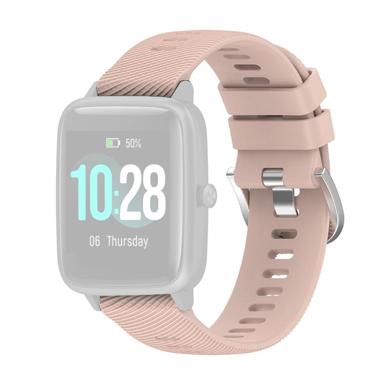 19mm Universal silicone cross stripe style watch strap - Light Pink#serie_1