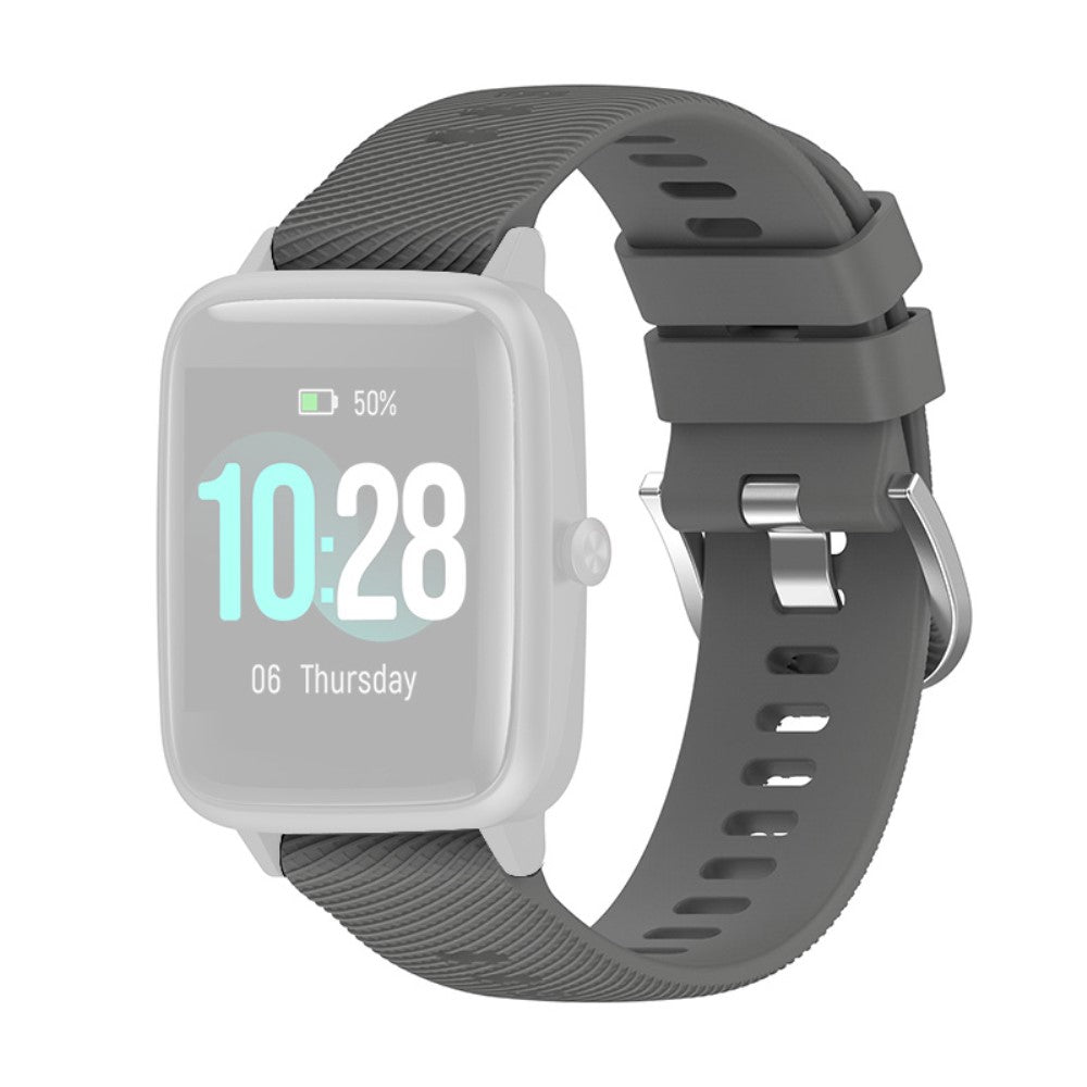 19mm Universal silicone cross stripe style watch strap - Grey#serie_11