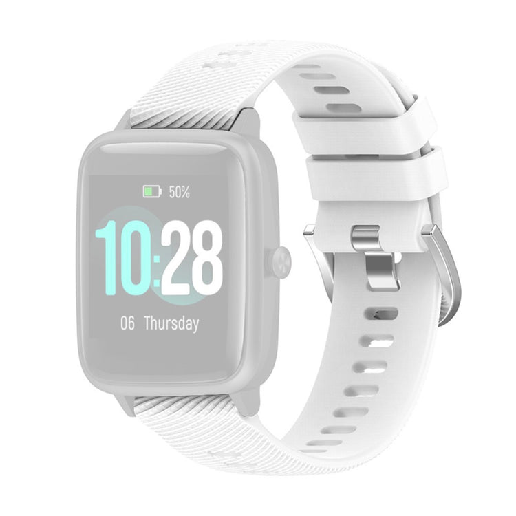 19mm Universal silicone cross stripe style watch strap - White#serie_8