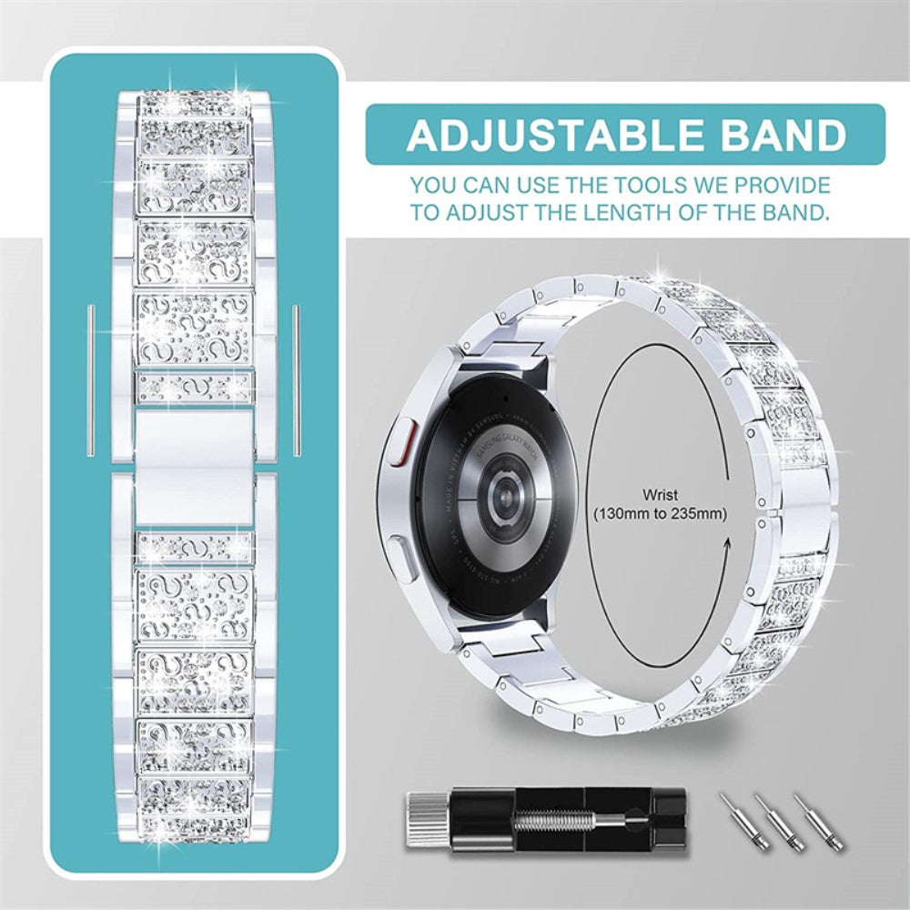 Vildt hårdfør Universal Metal og Rhinsten Rem - Sølv#serie_3