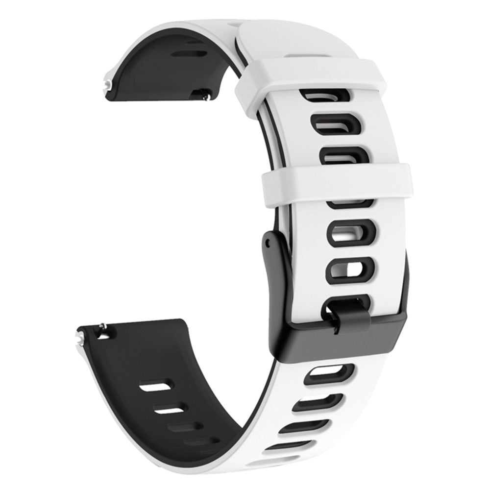 20mm Universal dual color silicone watch strap - White / Black#serie_2