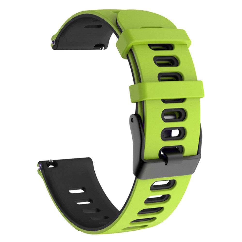 20mm Universal dual color silicone watch strap - Lime / Black#serie_3