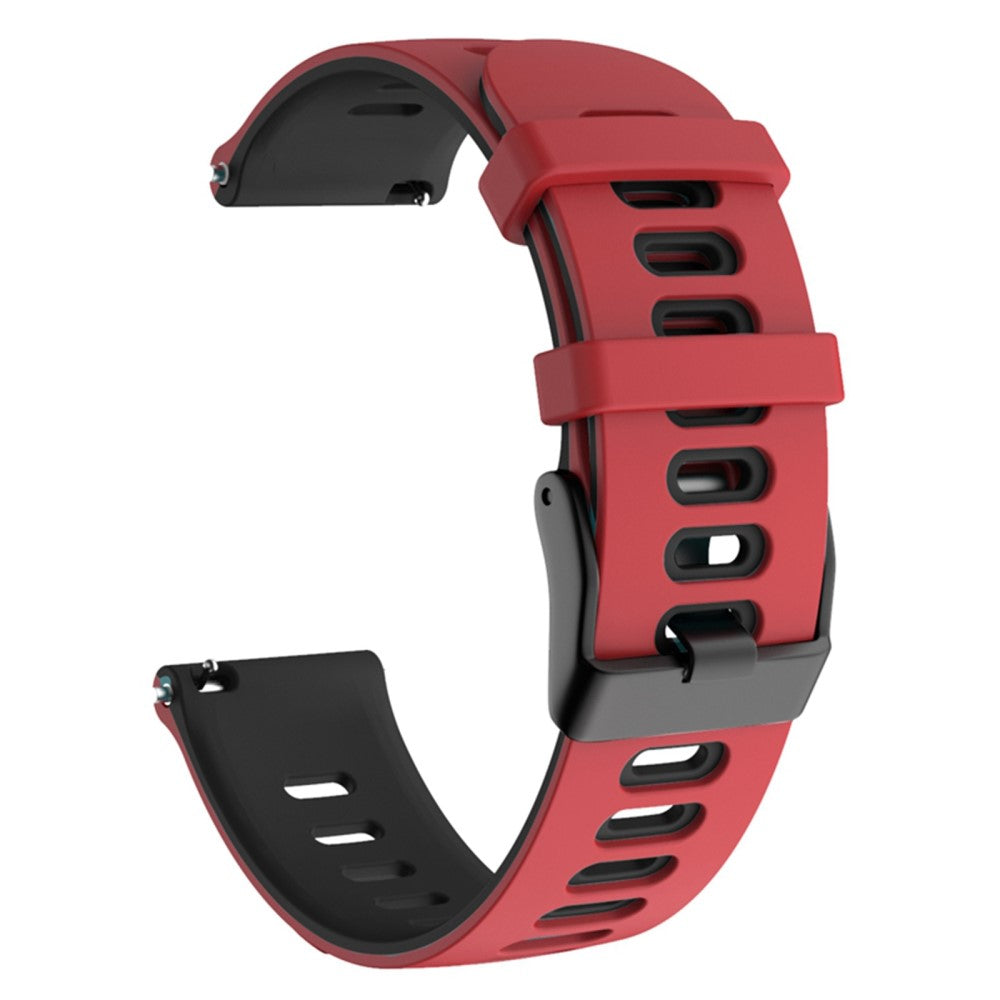 20mm Universal dual color silicone watch strap - Red / Black#serie_7