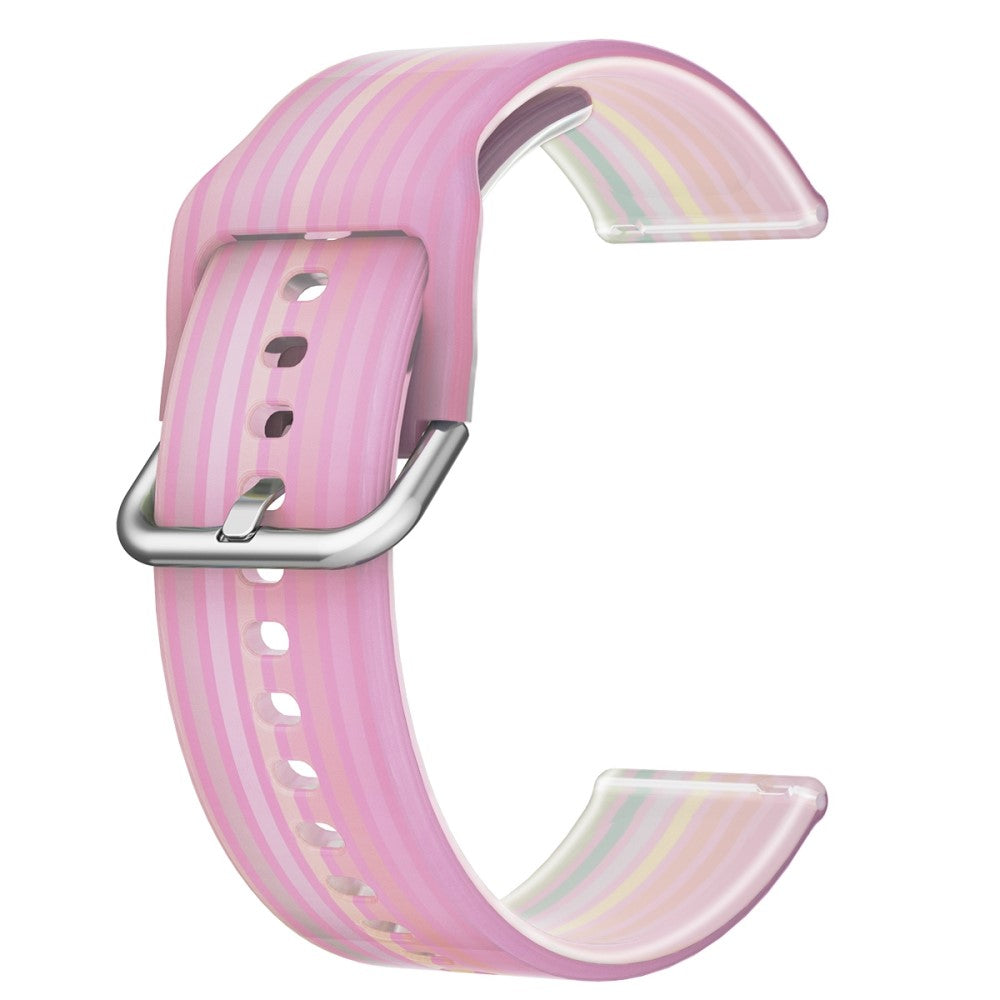 22mm Universal rainbow color silicone watch strap - Pink Rainbow#serie_5
