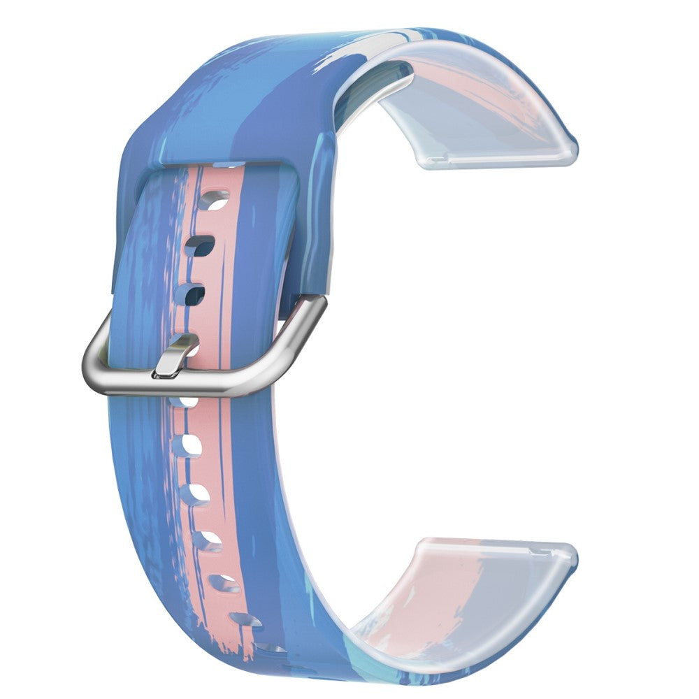 22mm Universal rainbow color silicone watch strap - Blue Pink#serie_6