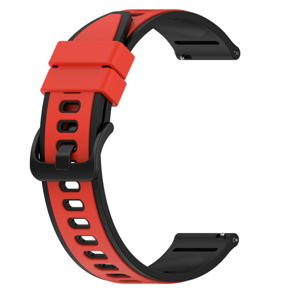 22mm Universal dual color silicone watch strap - Red / Black#serie_8