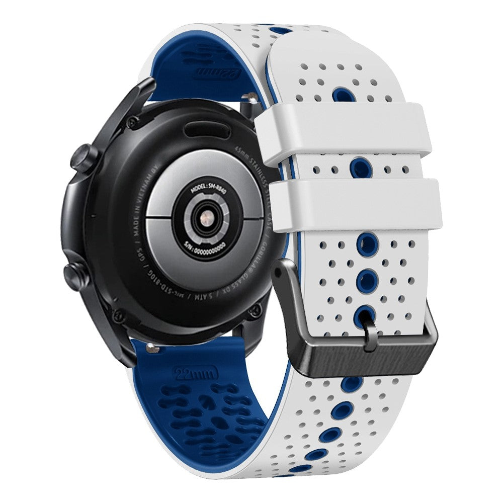 22mm Universal dual color watch strap - White / Blue#serie_2