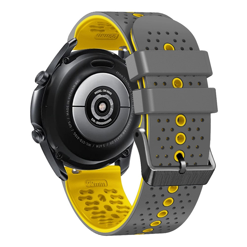 22mm Universal dual color watch strap - Grey / Yellow#serie_9