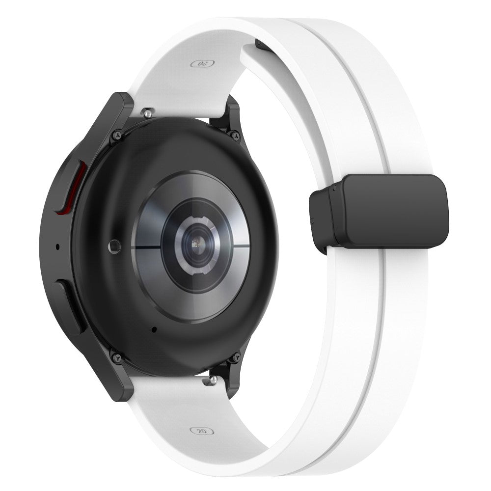 20mm Universal silicone watch strap with magnetic folding buckle - White#serie_2