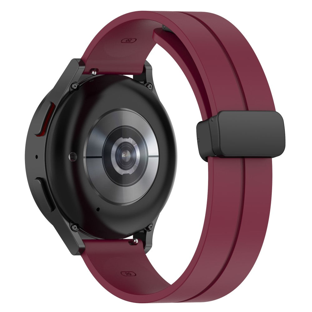 20mm Universal silicone watch strap with magnetic folding buckle - Wine Red#serie_5