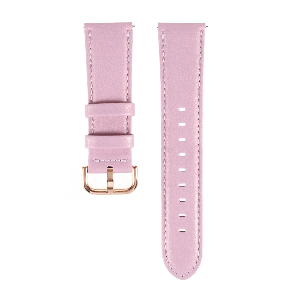 20mm Universal solid color leather watch strap - Pink#serie_1