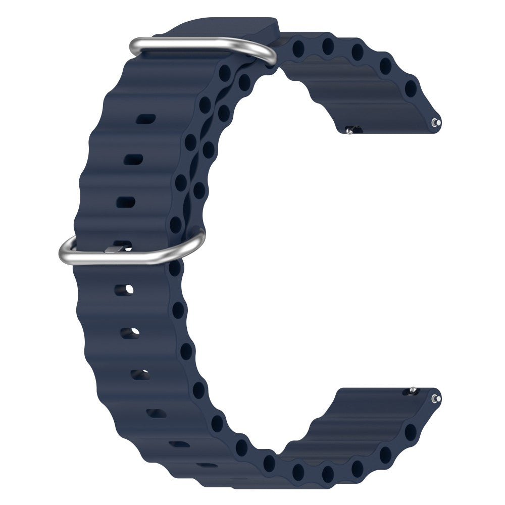 22mm Universal wave design silicone watch strap - Dark Blue#serie_11