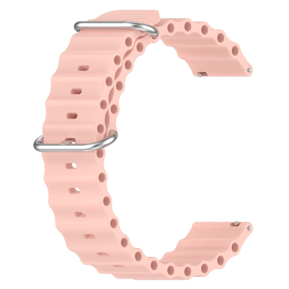20mm Universal wave design silicone watch strap - Pink#serie_4