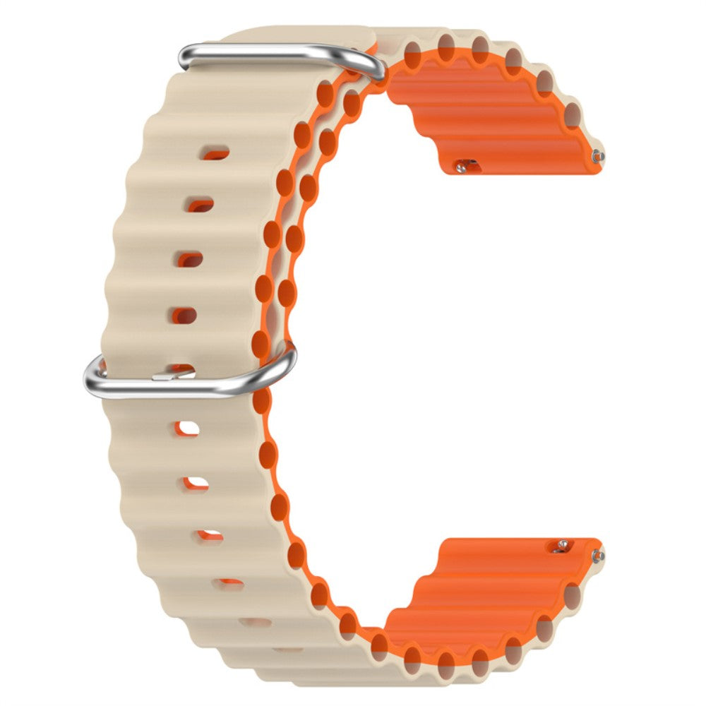 20mm Universal dual color silicone watch strap - Star Light / Orange#serie_10