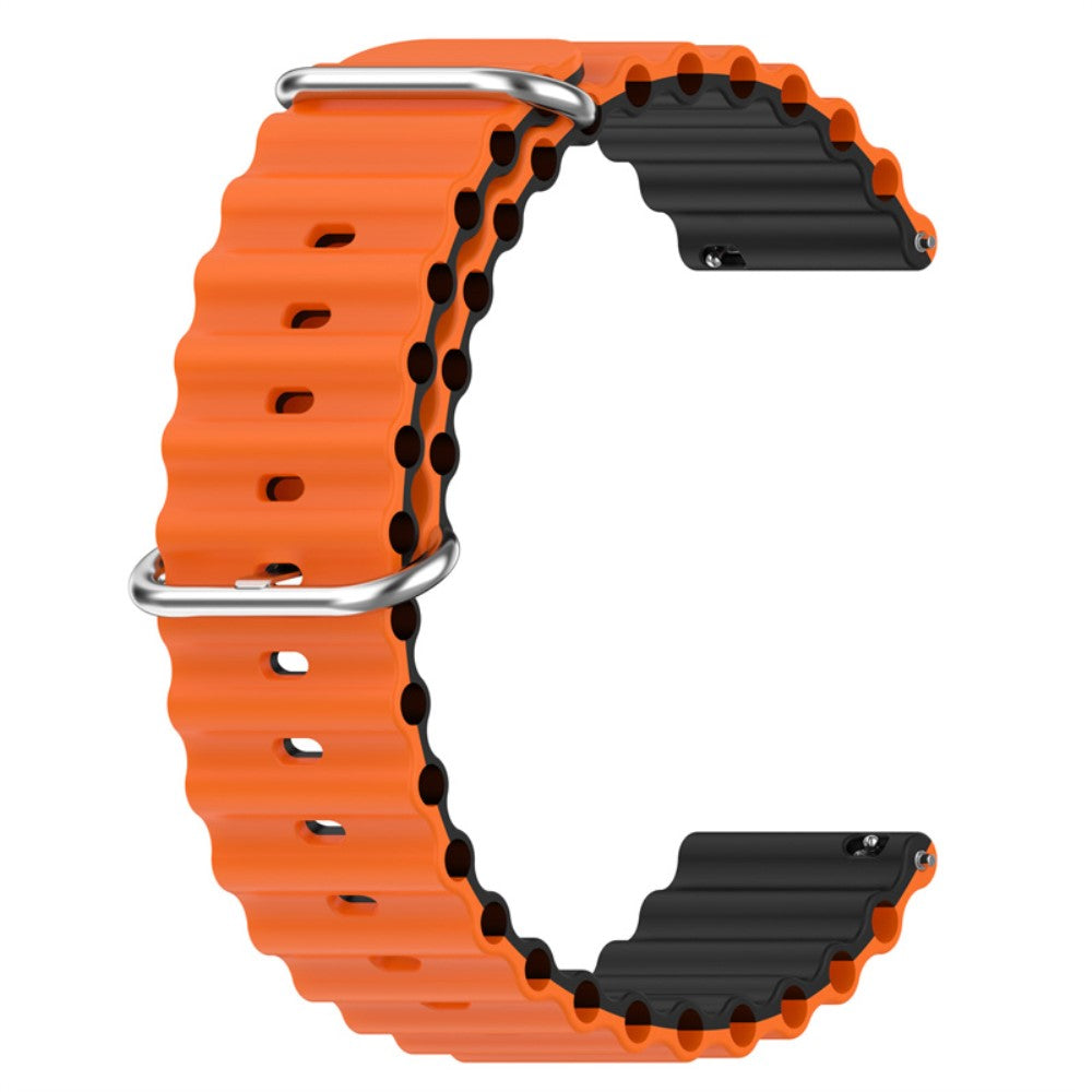 20mm Universal dual color silicone watch strap - Orange / Black#serie_2