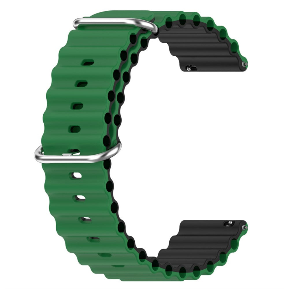20mm Universal dual color silicone watch strap - Green / Black#serie_8
