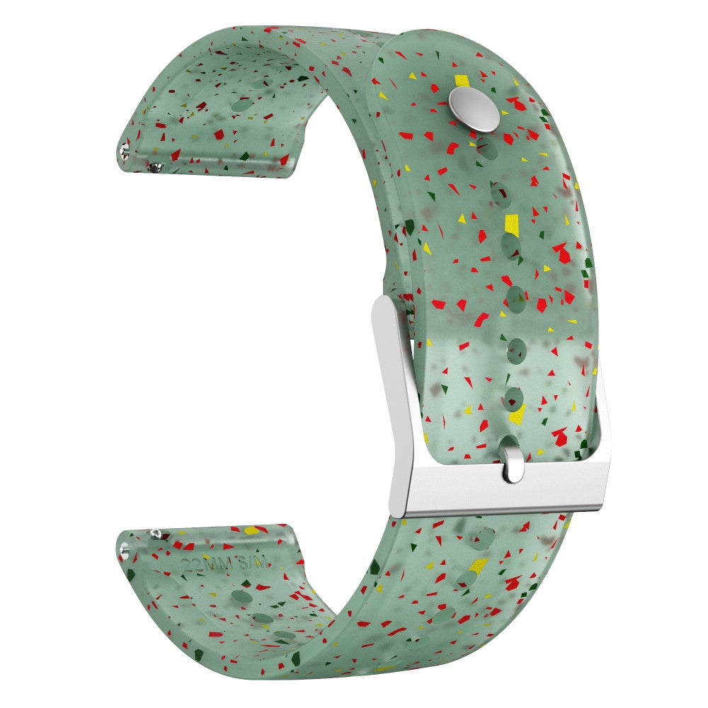 22mm Universal glitter silicone watch strap - Green Yellow / Transparent  Green#serie_4