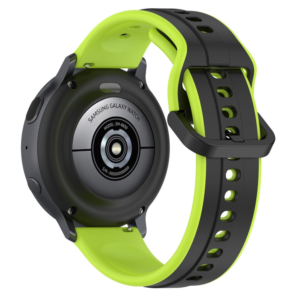 22mm Universal dual color silicone strap - Black / Lime#serie_12