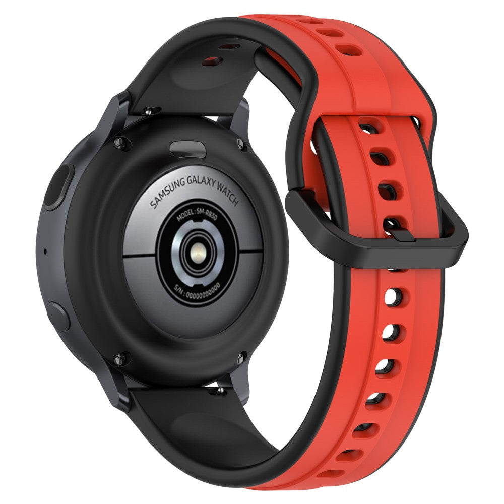 22mm Universal dual color silicone strap - Red / Black#serie_5