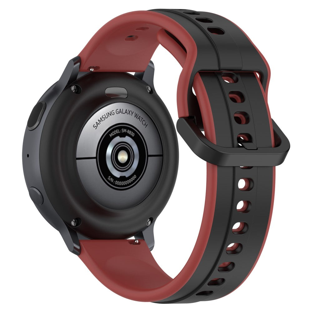 20mm Universal dual color silicone strap - Black / Dark Red#serie_10