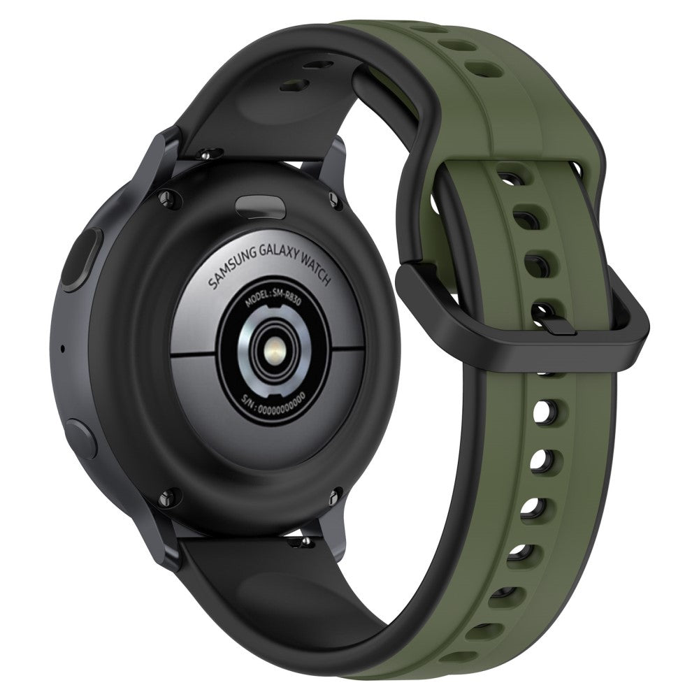 20mm Universal dual color silicone strap - Dark Green / Black#serie_2