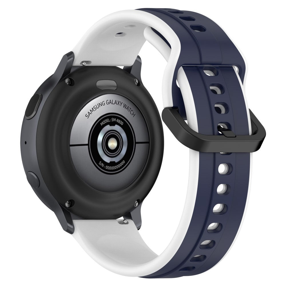 20mm Universal dual color silicone strap - Midnight Blue / White#serie_9