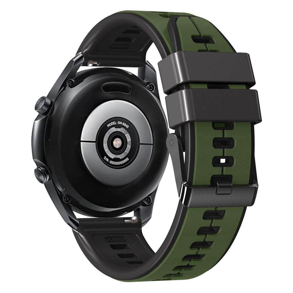 22mm Universal dual color silicone strap - Army Green / Black#serie_5