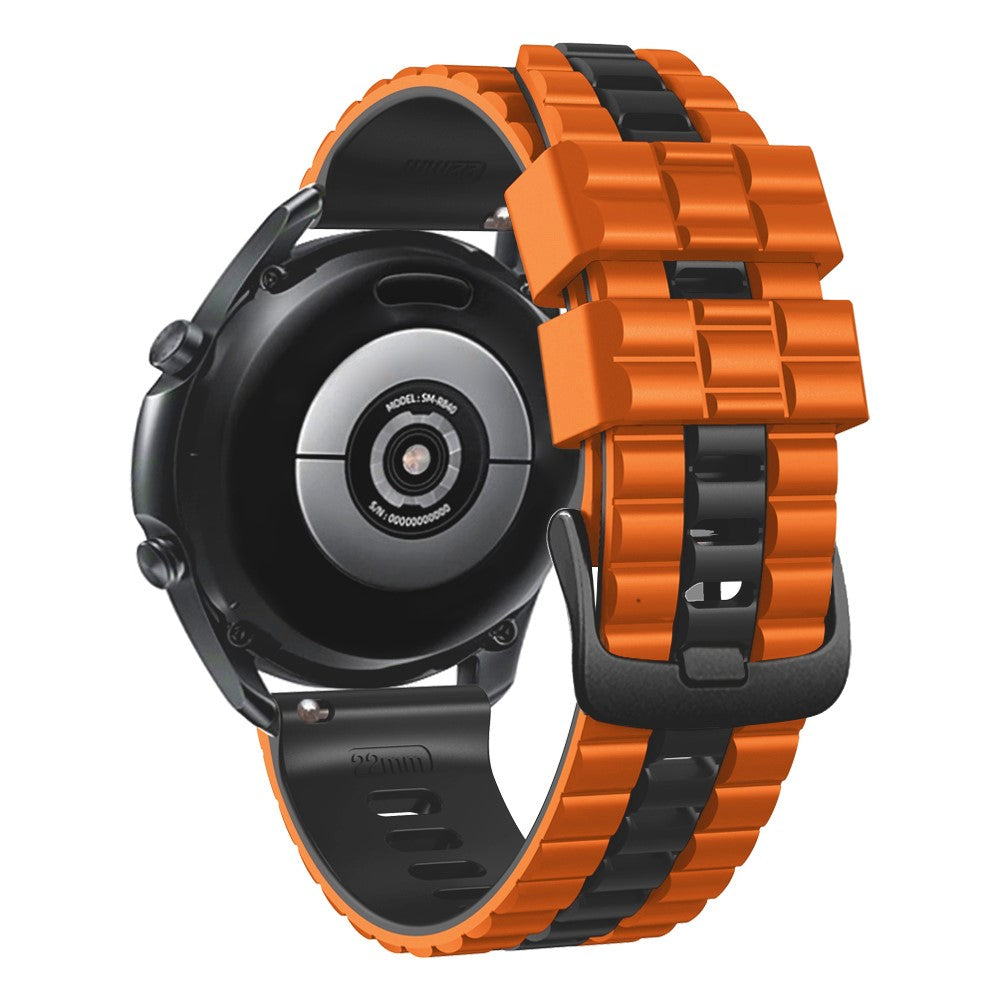 22mm Universal wave style strap - Orange / Black#serie_4