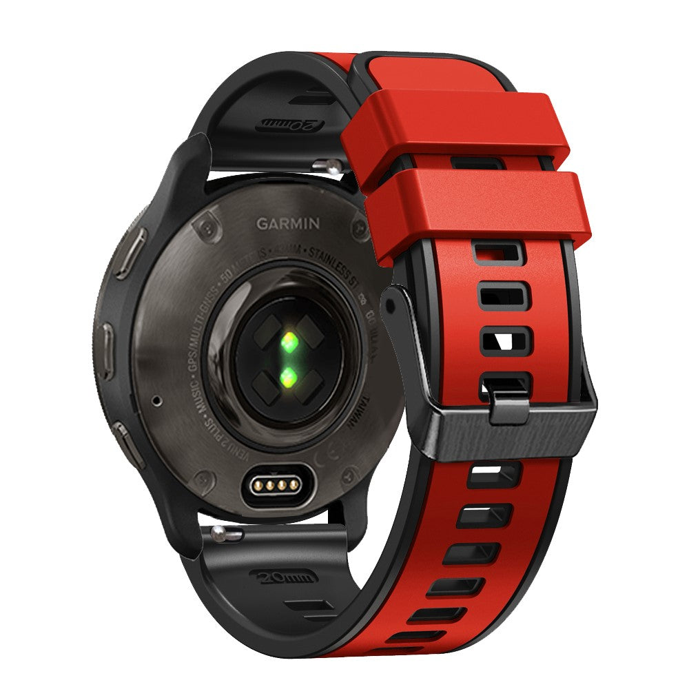 22mm Universal dual color silicone strap - Red / Black#serie_5