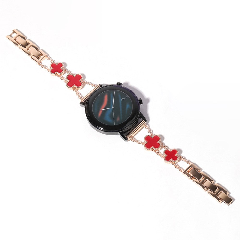 20mm Universal aluminum alloy clover adorned strap - Rose Gold / Red#serie_5