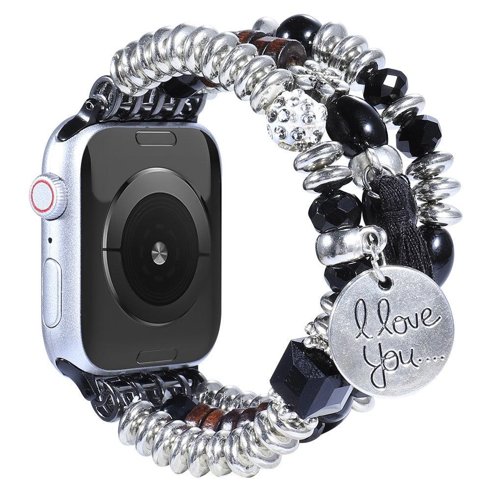 Skøn Apple Watch Series 7 41mm Nylon Rem - Sort#serie_3