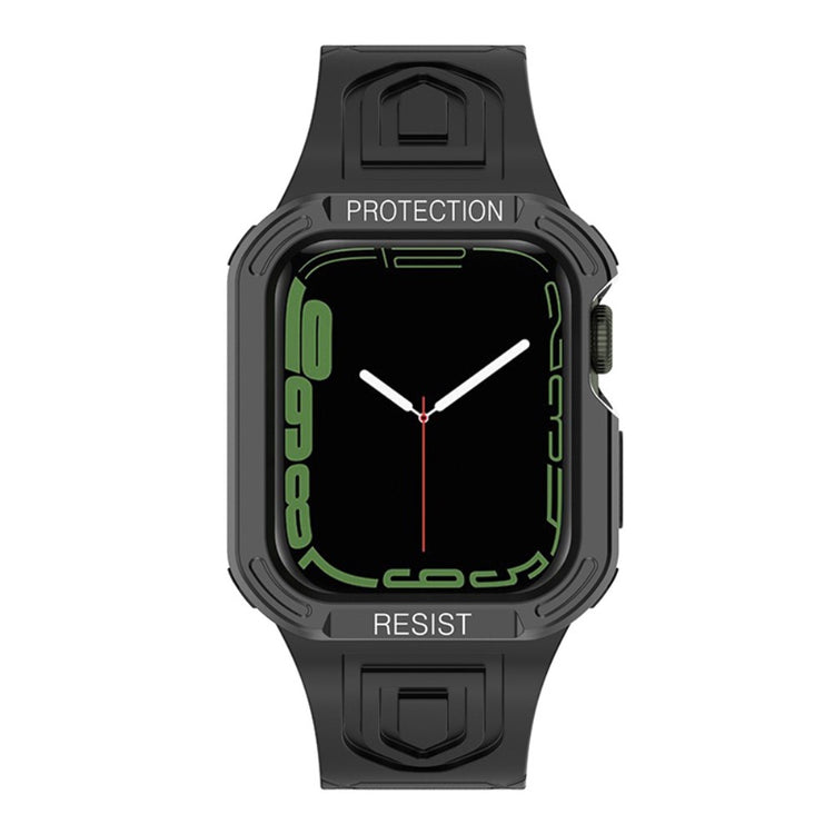 Apple Watch Series 7 41mm Silikone Rem med Cover - Sort#serie_11