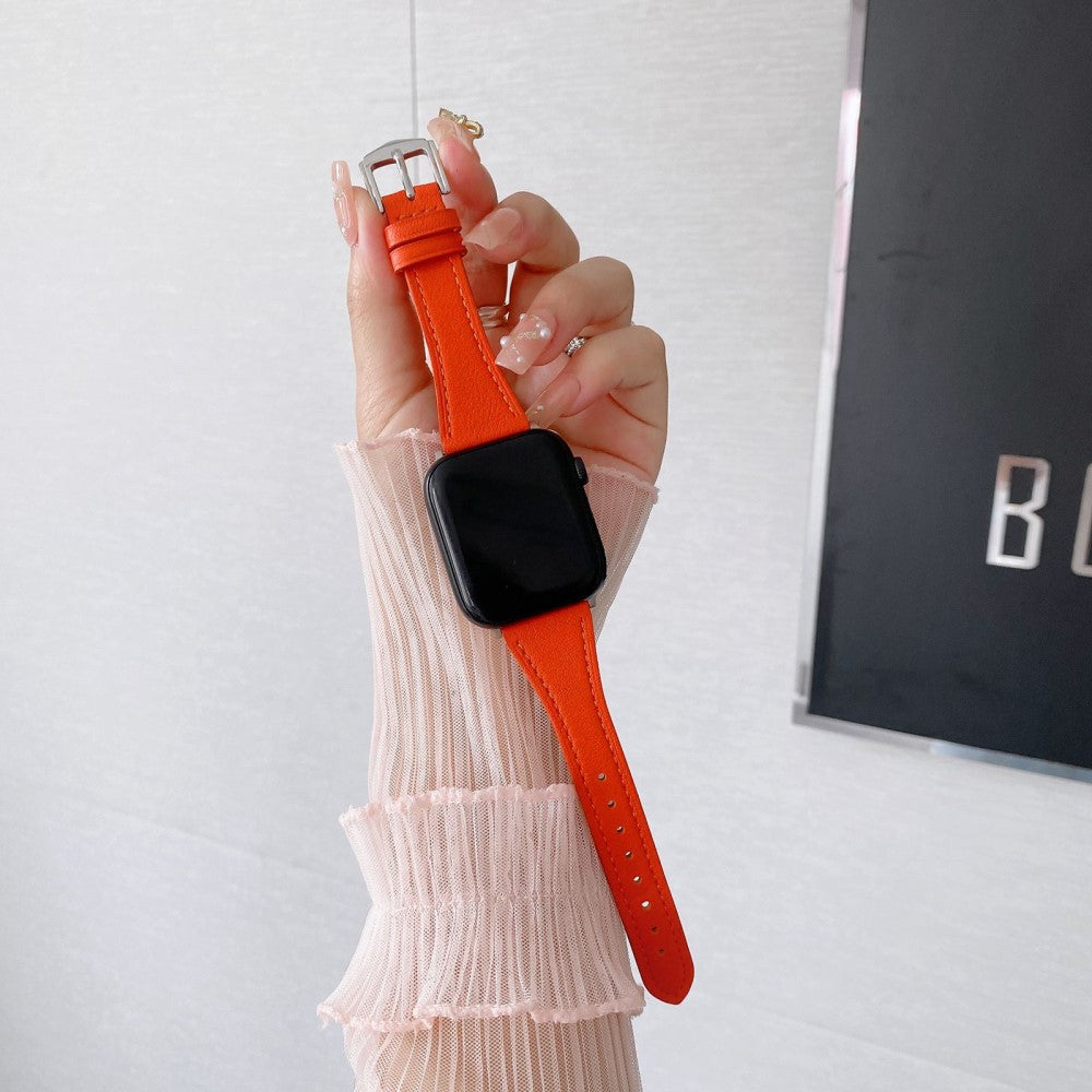 Flot Universal Apple Ægte læder Urrem - Orange#serie_5