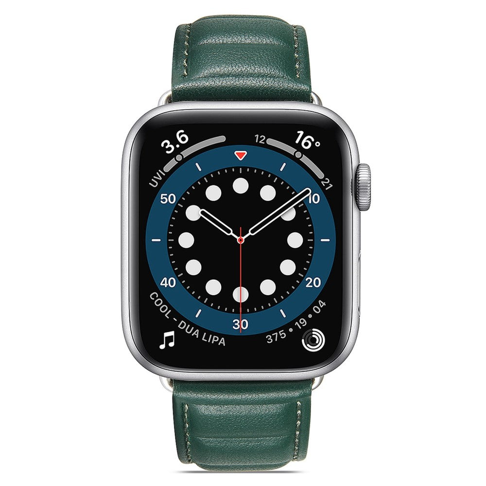 Godt Universal Apple Ægte læder Urrem - Grøn#serie_3