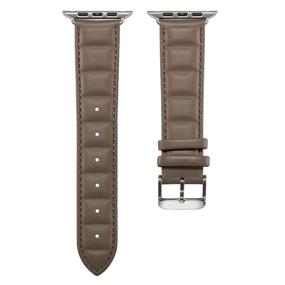 Godt Universal Apple Ægte læder Urrem - Sølv#serie_7