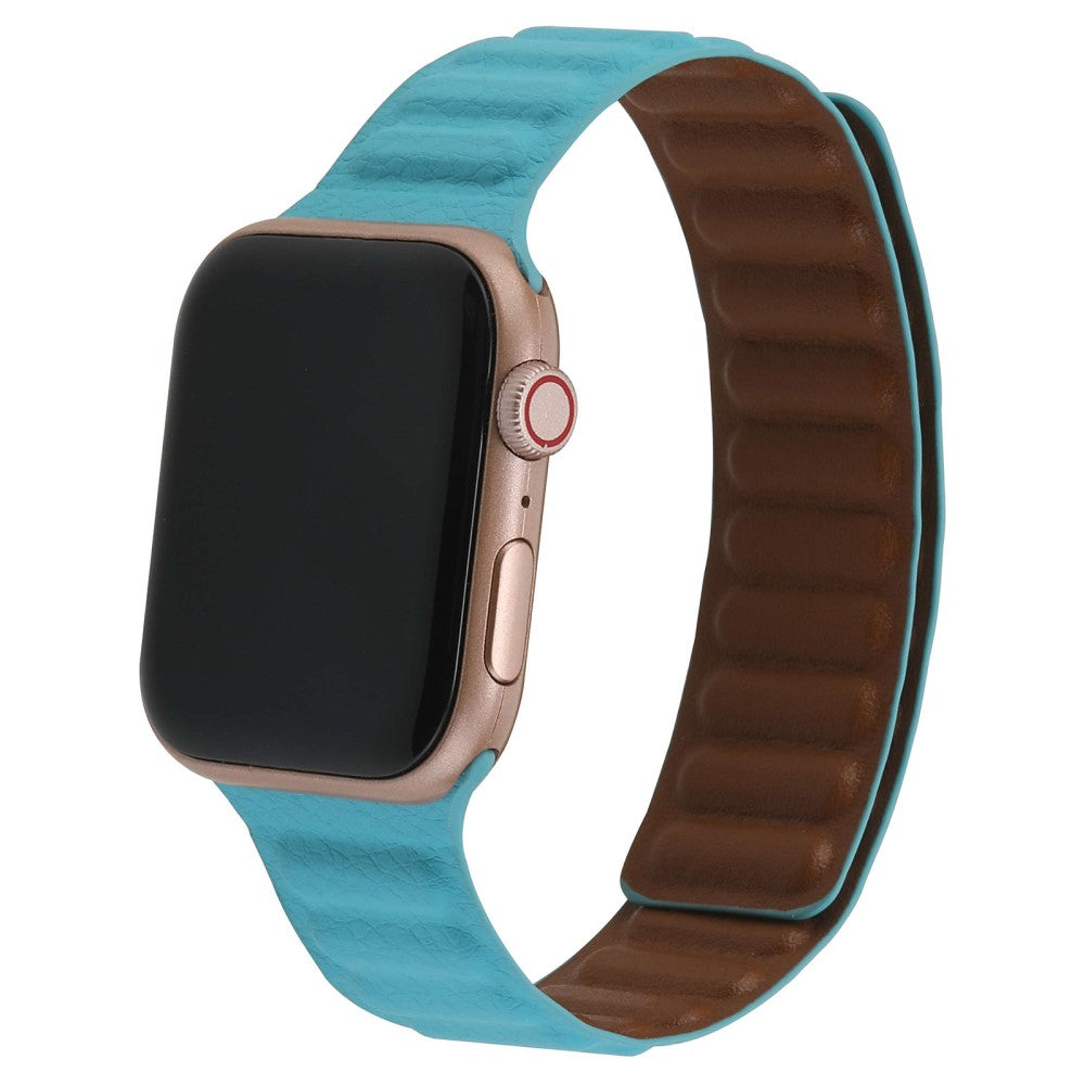 Helt vildt holdbart Universal Apple Ægte læder Urrem - Blå#serie_7