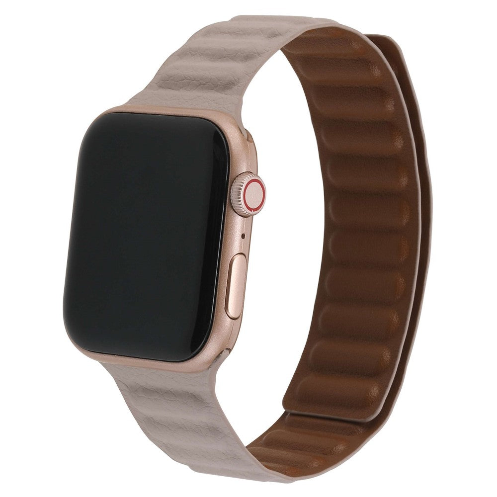 Helt vildt holdbart Universal Apple Ægte læder Urrem - Beige#serie_8