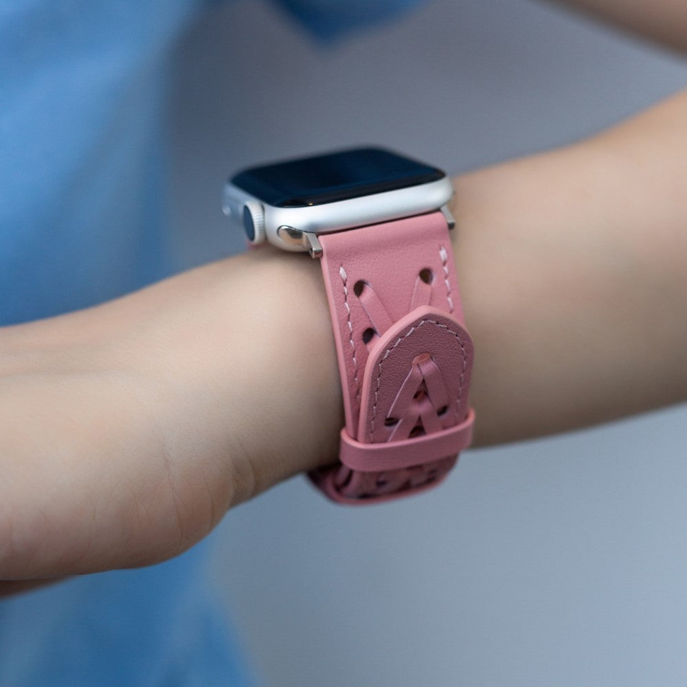Holdbart Universal Apple Ægte læder Urrem - Pink#serie_5