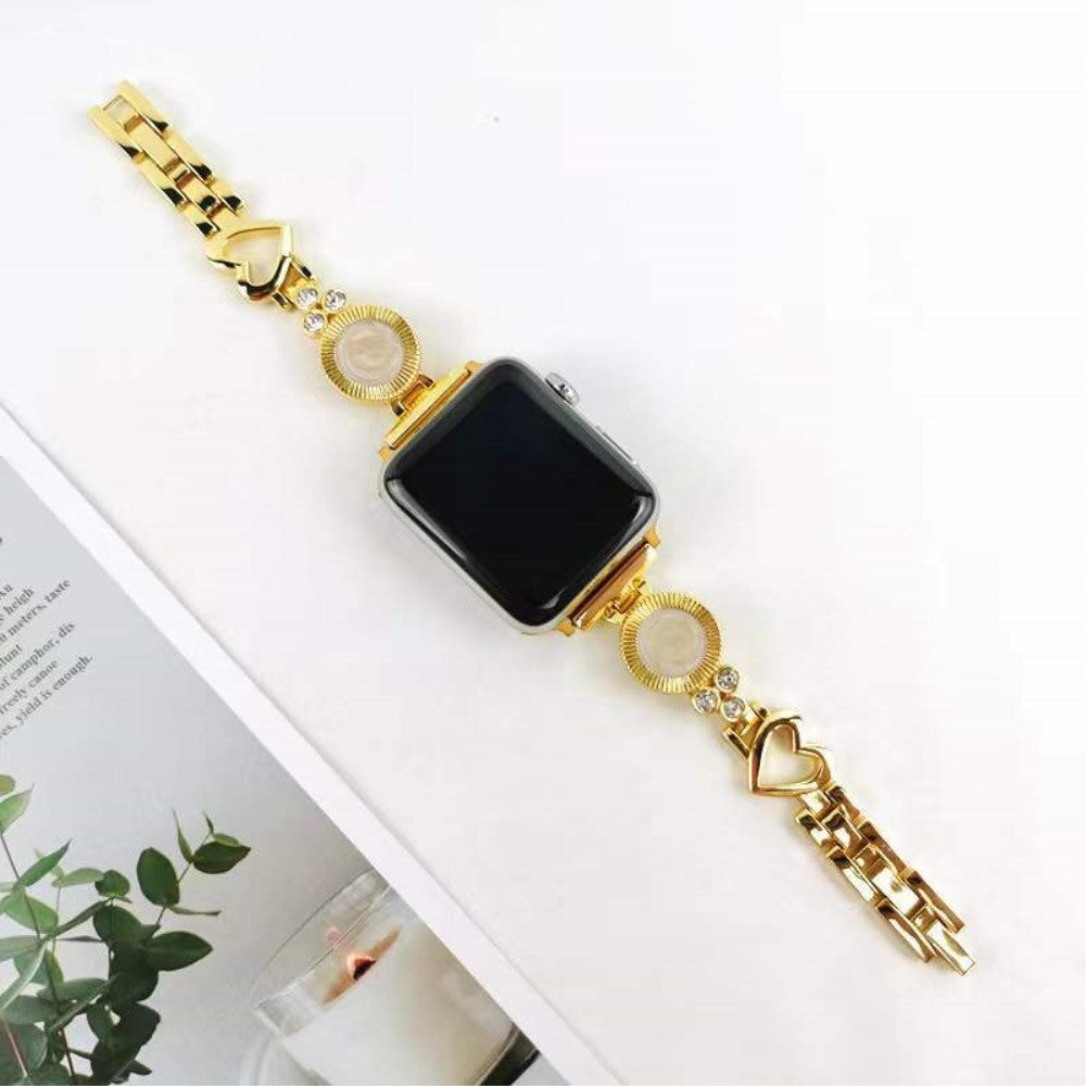 Stilfuld Universal Apple Metal og  Rhinsten Urrem - Guld#serie_2