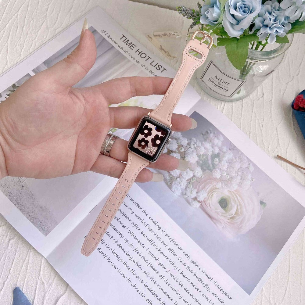 Rigtigt cool Universal Apple Ægte læder Urrem - Pink#serie_1