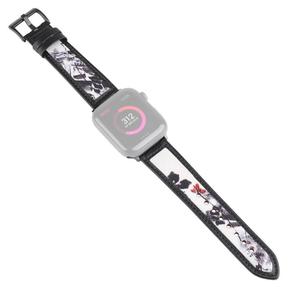 Vildt sejt Apple Watch Series 7 45mm Ægte læder Rem - Sort#serie_3